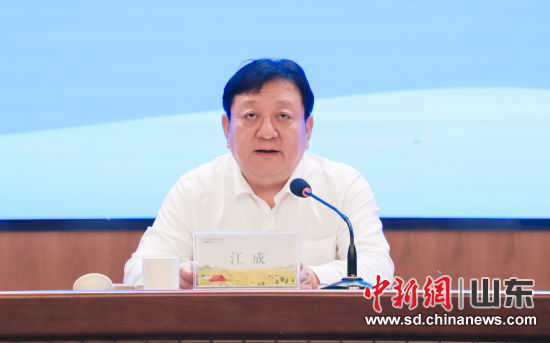 山东省政府党组成员、副省长江成发言。图片来源：山东省文化和旅游厅